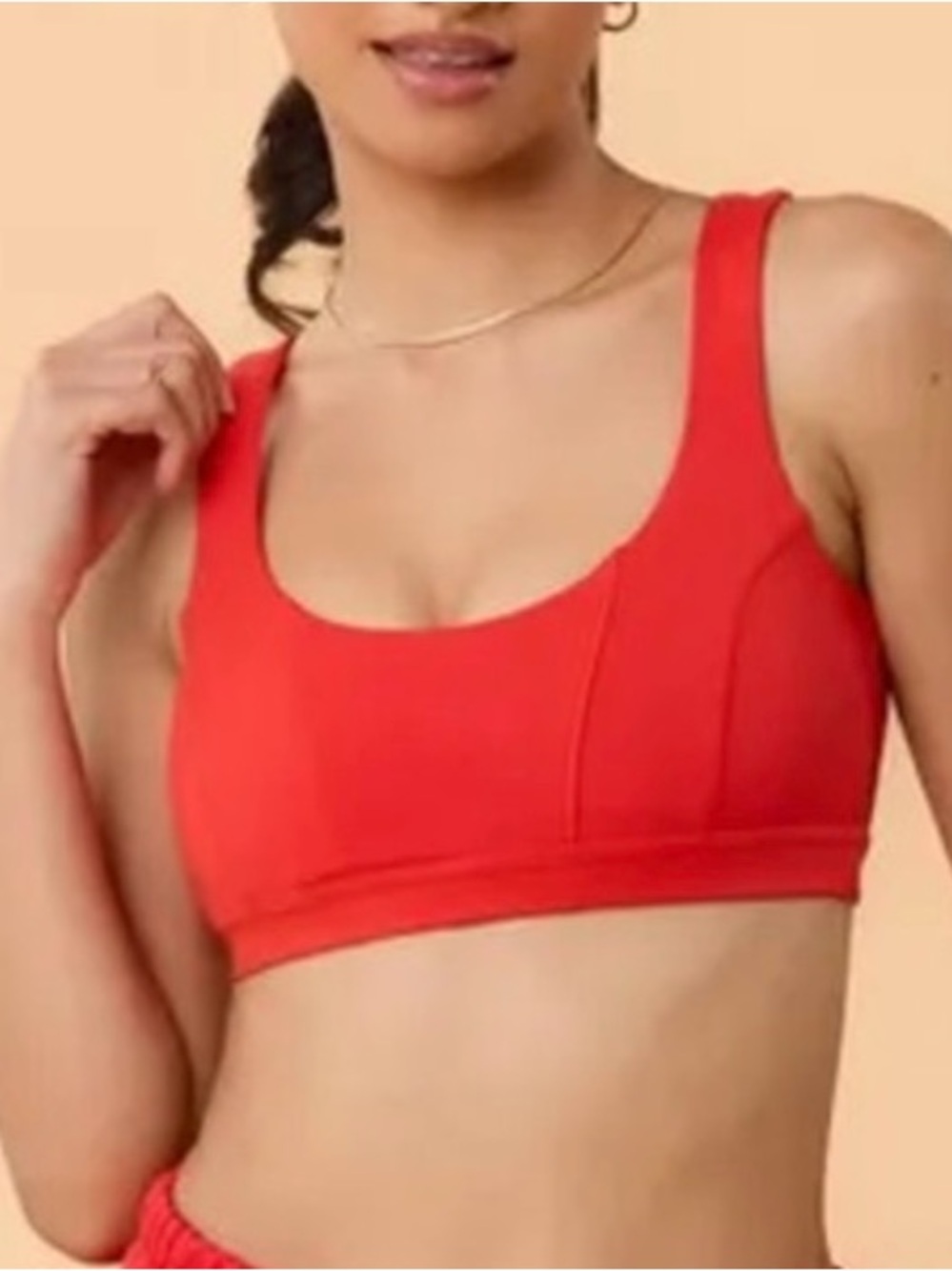 Blogilates Bow Back Corset Bra Sports Activewear Athleisure Red Size XL NWT